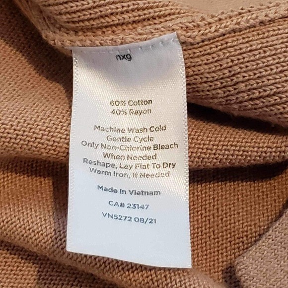 Talbots Button Up Cardigan Sweater Womens Size M Tennis Camel Tan Neutral - Picture 6 of 9
